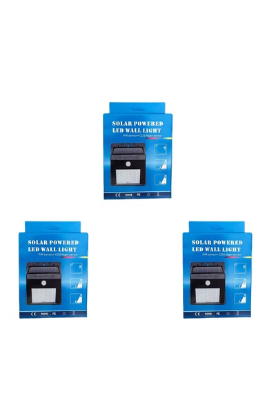 Generic 3 مصابيح جدارية LED تعمل بالطاقة الشمسية مع مستشعر حركة ليلي | إضاءة ...
