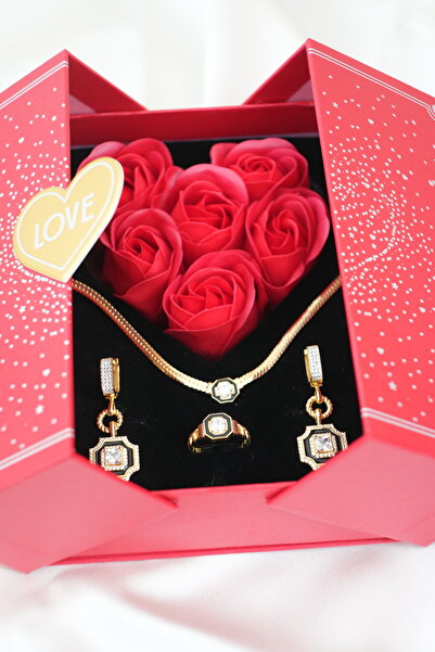 eva silvera Sevgililer Günü Hediyesi 925 Ayar Gümüş Gold Kaplama İtalyan Zinc...