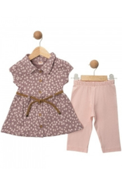 Bebexi Tie-waist blouse and pants set for ages 2 to 5 years - Made in Turkey