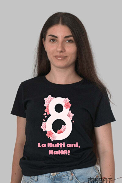GILDAN Tricou 8 Martie La Multi Ani Mama Roz Floral Dama