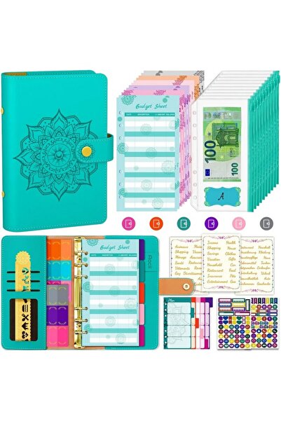 Aocii German budget planner with 10 envelopes, 5 bookmarks, 24 stickers, peac...