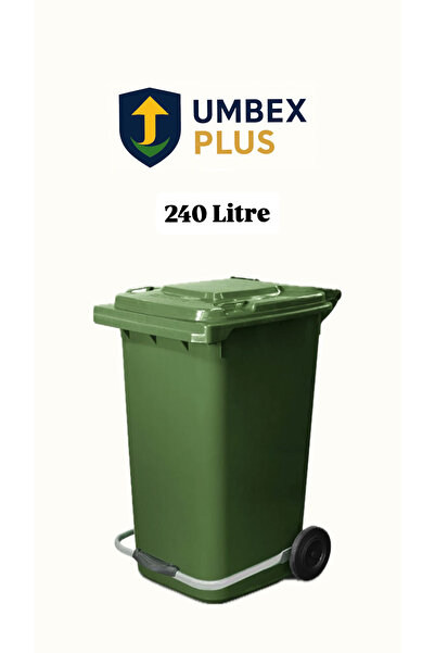 UMBEX PLUS Plastik Metal Pedallı Çöp Konteyneri 240 Litre Konteyner - Isıya D...