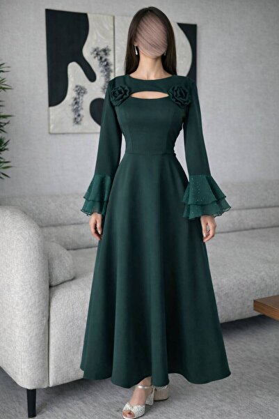 Calissa Store Soft green dress with long sleeves