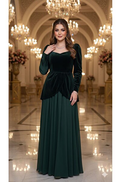 NARCISSUS FASHION Velvet evening dress