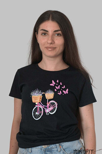 GILDAN Tricou Cu Flori De Primavara Bicicleta Cu Lavanda Dama