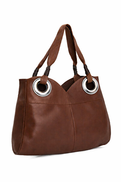 fubileather Aura Genuine Leather Shoulder Bag with Metal Ring