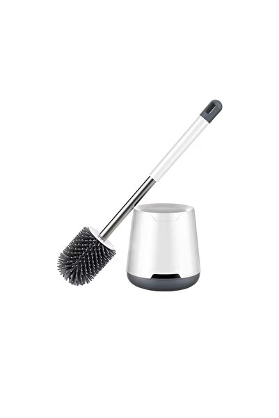 Bogadini Modern toilet brush with stand, TPR silicone bristles, 360°, ergonom...