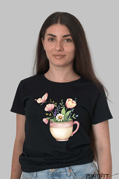GILDAN Tricou Cu Flori De Primavara Ceasca Cu Pasiune Florala Dama
