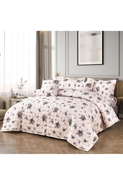 ALMIAAD Double bed comforter set with a floral design for a refreshing summer...