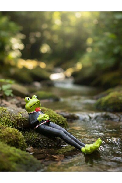 Şirin Hediyelik Takım Elbiseli Kurbağa Çubuk Tütsülük - El Yapımı