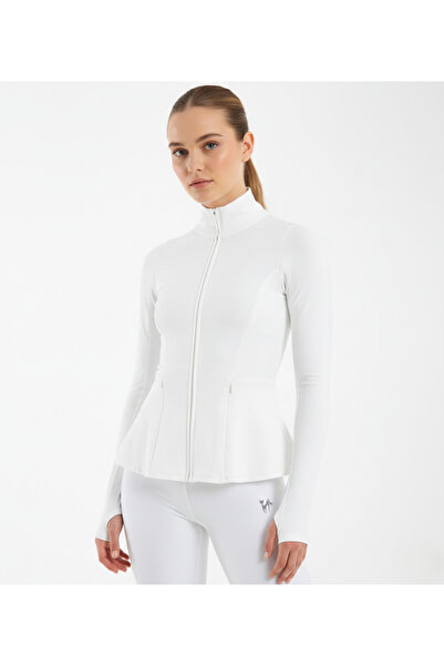 MAİMODA Kadın Peplum Kesim Spor Ceket Parmak Geçirmeli -Tesettür Uyumlu/Peplu...