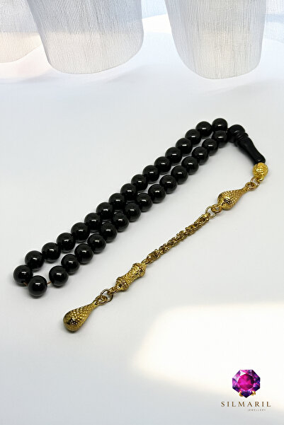 Silmaril Store Systematic Oltu Tesbih 33-Piece Sphere Cut Yellow Alpaca Tasse...