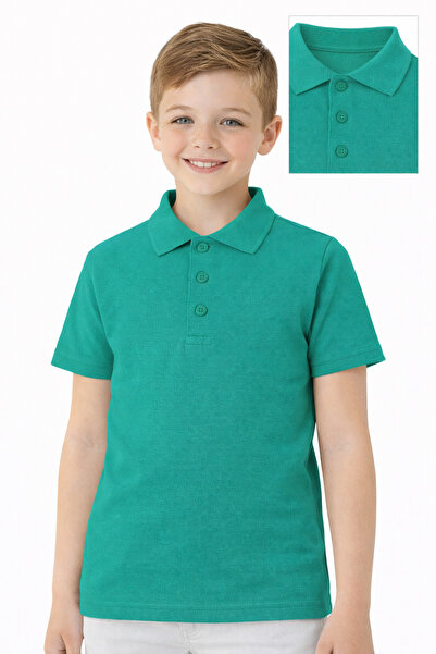 OEM Tricou scoala cu maneca scurta, BAIETI, tip polo, JADE
