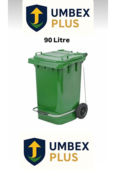 UMBEX PLUS Umbex Tıbbi Atık Plastik Pedallı Çöp Konteyneri 90 Litre Plastik K...