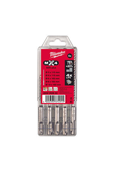 Milwaukee Burghie SDS+ MX4 set 5,6/110;6,8,10/165 mm, cod 4932352833