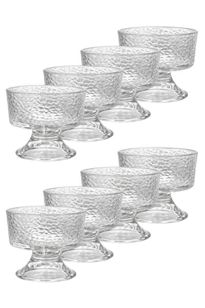 SUPPLIER Set of 8 Crystal Glass Dessert Bowl Set with Base | Premium Cups for...
