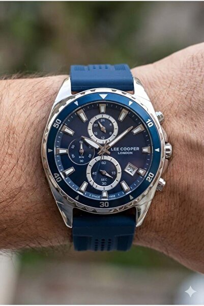 Lee Cooper Men's Wristwatch |   Navy Blue Dial, Sports Silicone Strap, Multif...