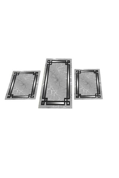 OEM Non-slip Bath Mat Set, 3 Pieces, 100x60/60x40 cm Gray/Silver - Concept E ...