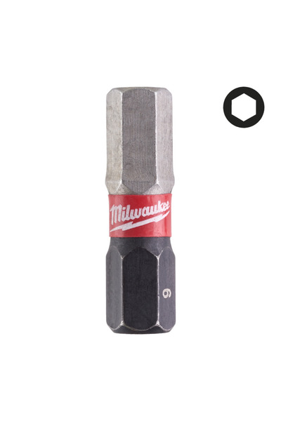 Milwaukee Biți HEX pentru șurubelnițe SHOCKWAVE™ IMPACT DUTY 25 mm - 2 buc, H...