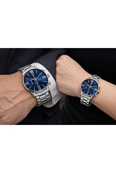 LOOQ Steel Cord Lover Combination Women's & Men's Wristwatch in Heart Box