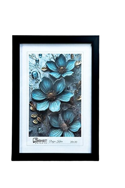 Accessories Pictură decorativă modernă înrămată Hei – Design cu flori albastr...