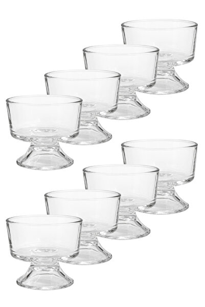 SUPPLIER Set of 8 Crystal Glass Dessert Bowl Set with Base | Premium Cups for...