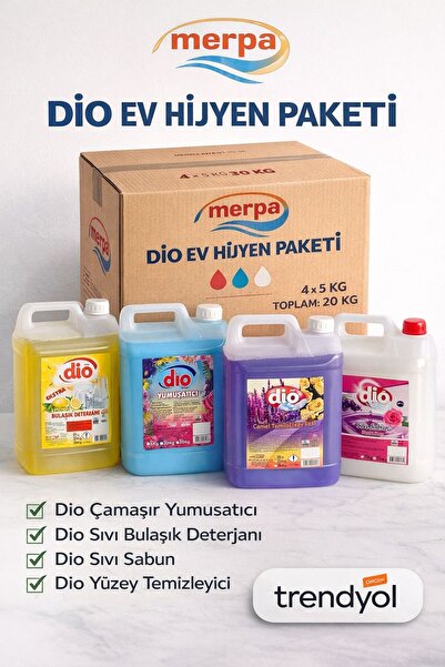 DİO EV HİJYEN PAKETİ | Sıvı Bulaşık Deterjanı, Çamaşır Yumuşatıcı, Sıvı Sabun...