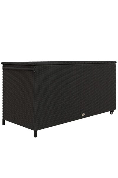 Mercaton Garden storage box, synthetic rattan, black, max 30 kg, 121x57x67 cm