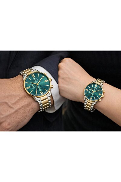 LOOQ Steel Cord Lover Combination Women's & Men's Wristwatch in Heart Box