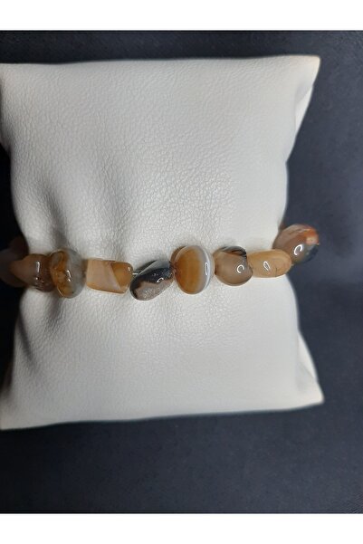 MRYart Light Brown Cracked Coarse Agate Stone Bracelet Unisex