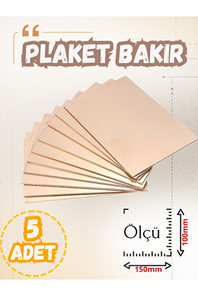 RoboPazar 5-adet Plaket Bakır 100×150 mm