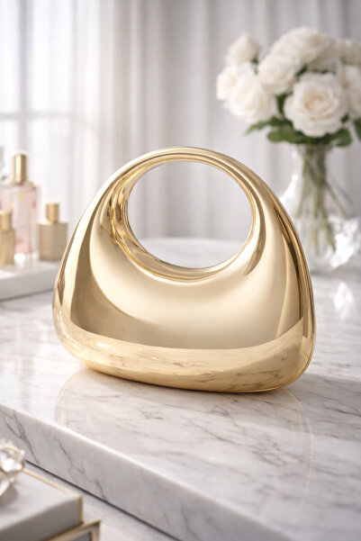 Firibu Saten Siyah Abiye Portföy Clutch – Düğün Davet Gece İçin Zincir Askılı...