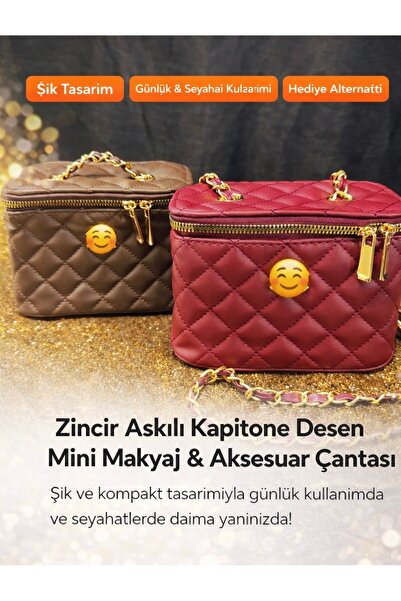 Store (Tek adet fiyatı) Zincir Askılı Kapitone Desen Mini Çanta – Şık Makyaj ...