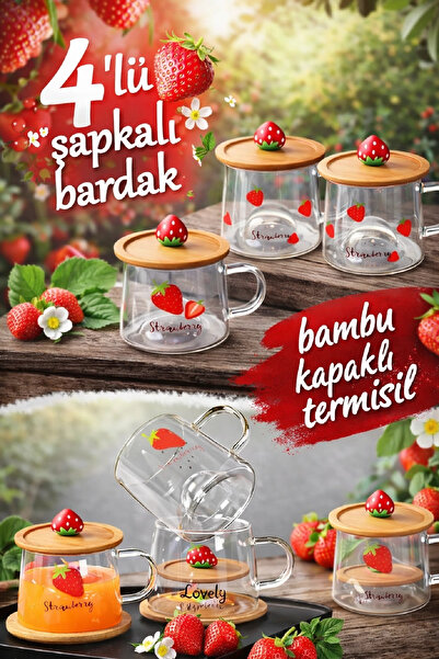 Berdina Home 3D Strawberry Figured Printed Hot Cold Borosilicate Glass Soft D...