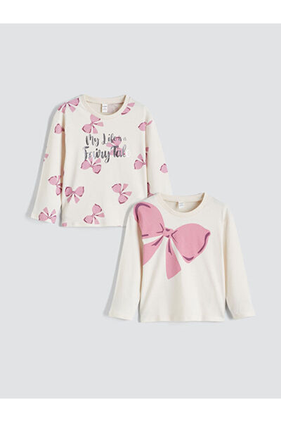 LC Waikiki Tricouri imprimate pentru fete, 2 piese, din colecția Shining Store