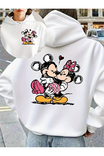 Ritec سويت شيرت أسود سميك بقلنسوة للشتاء بطباعة باس كيلي، مقاس كبير للجنسين