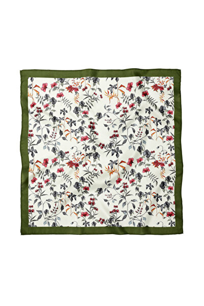 Sultan İpek وشاح / باندانا منقوشة بالزهور مقاس 70×70 سم