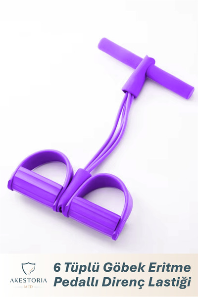 Akestoria Med 6 Tüplü Göbek Eritme Pedallı Direnç Lastiği – Mekik Çekme ve Ka...