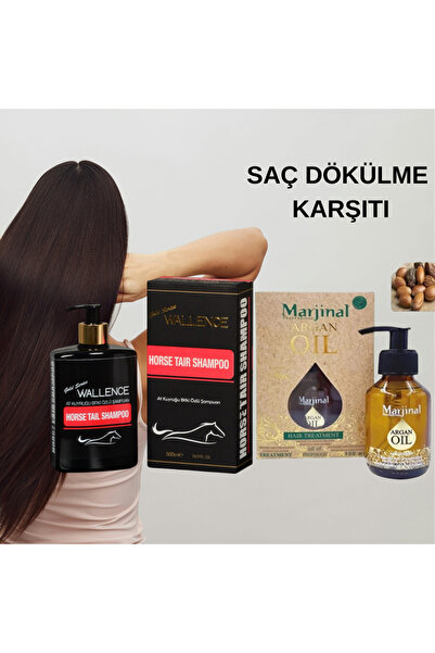 wallence At Kuyruğu Şampuan & Argan Saç Yağı Saç Dökülme Karşıtı Bakım
