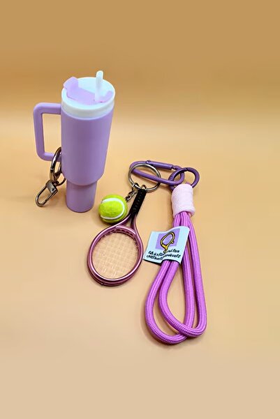 İLKYAZ Ρακέτα τένις και θερμός, λιλά τσάντα, διακοσμητικό αξεσουάρ τσάντας κα...