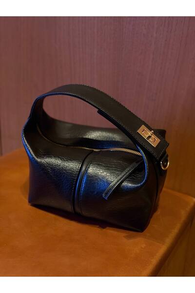 Melos Butik Geantă de mână și crossbody neagră pentru femei, cu închidere tip...