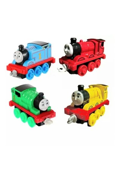 MASHASHOP Set trenuleț Thomas, 4 locomotive metalice, multicolor
