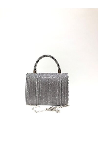 womenacs Platinum Color Laser Patterned Material Evening Dress Portfolio Clut...