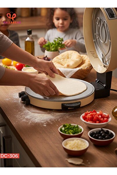 Yallabena Electric Pizza & Arabic Bread Maker – 2200W – Granite Plate – 40CM