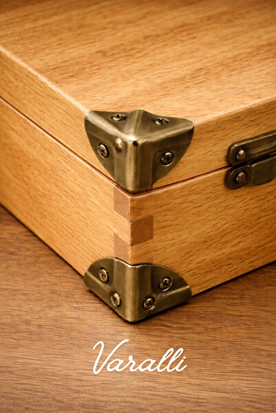 Varalli Antik Eskitme Renk Sandık Kutu Köşesi Koruyucu Köşebent Vidalı (23X23...