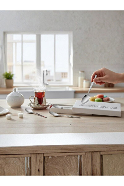 First Snowflake 12'li Paslanmaz Çelik Çay Kaşığı Seti - Sade Tasarım Kararmaz...