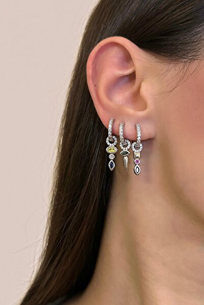 Okko Store Colorful Stones 3-Piece Earrings