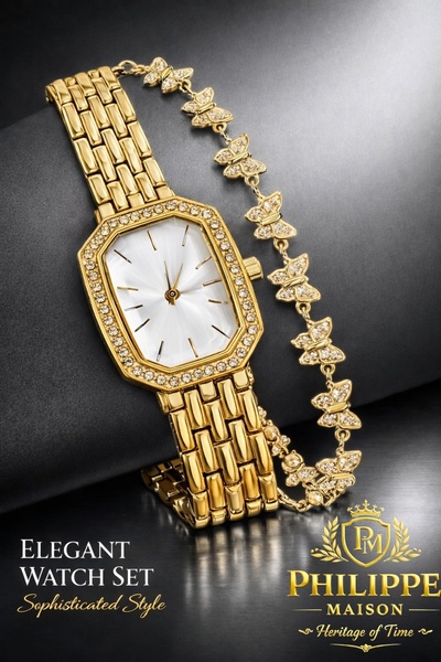 PHİLİPPE MAİSON Kelebek Zincir Detaylı - Kadın Kol Saati