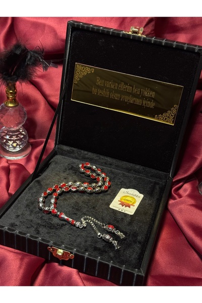 zikirmatik Kişiye özel tasarım kırmızı mineli Çelik Tesbih