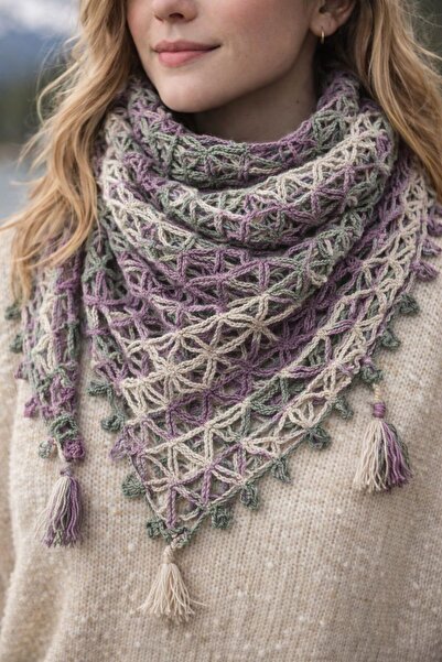 KMFashion Handmade 100% Cotton Triangle Scarf & Shawl |   Light and Soft Texture